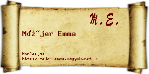 Májer Emma névjegykártya